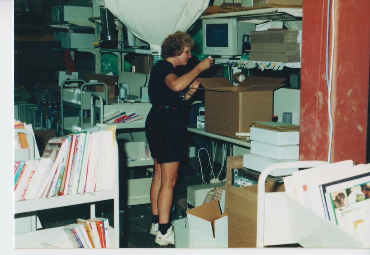 Sarita packing an order circa 2000