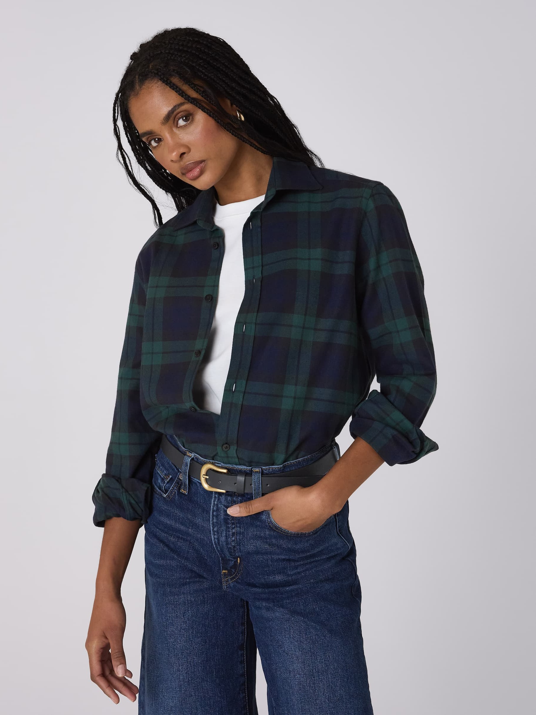 The Classic: Fine Brushed, Heritage Green Plaid