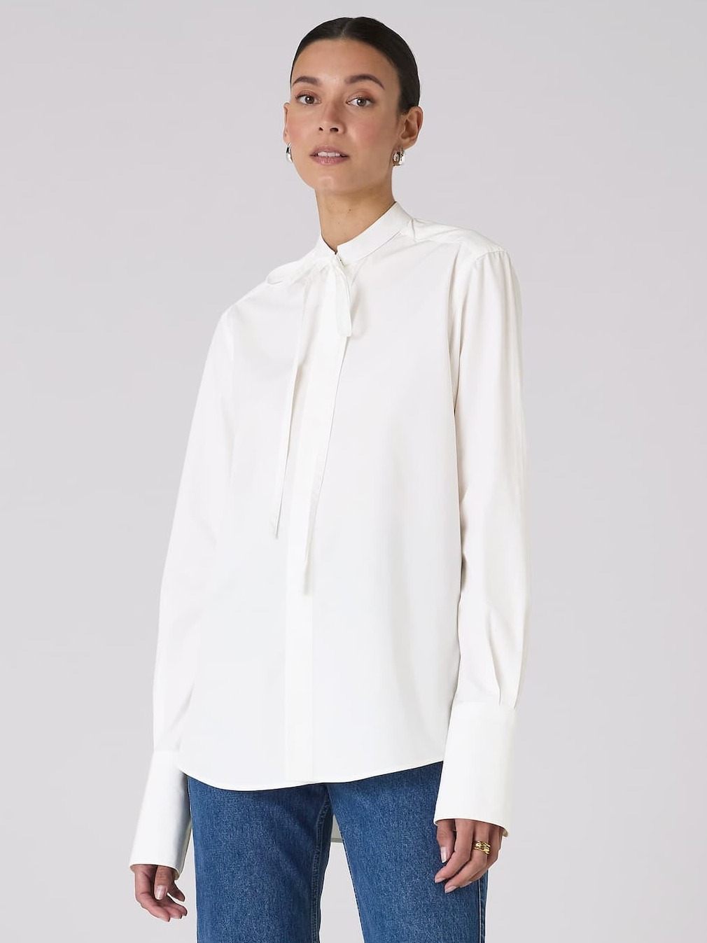 The Boyfriend Bow Tie: Fine Poplin, White