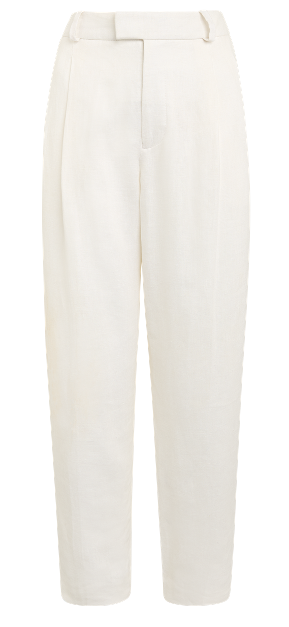 Christy Tapered Trouser: Linen, Ivory