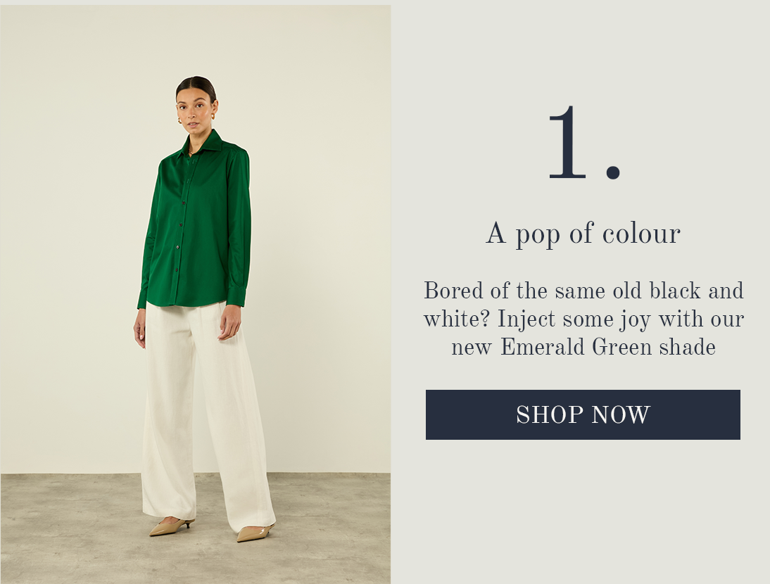 The Boyfriend Fine Poplin Emerald Green