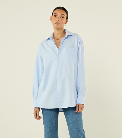 The Oversized: Oxford, Celeste Blue 