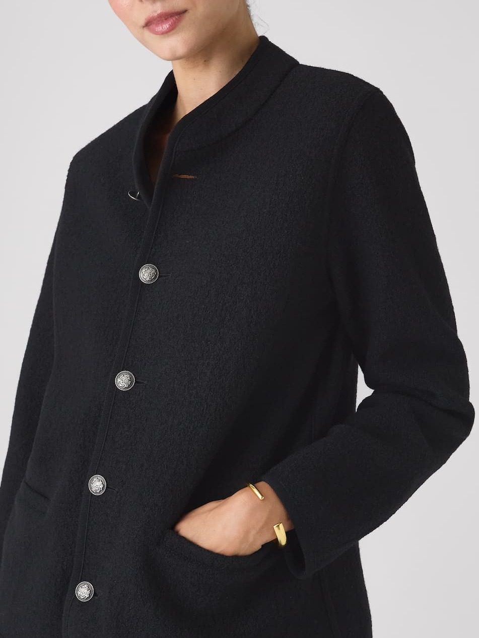 St James Jacket: Boiled Wool, Black