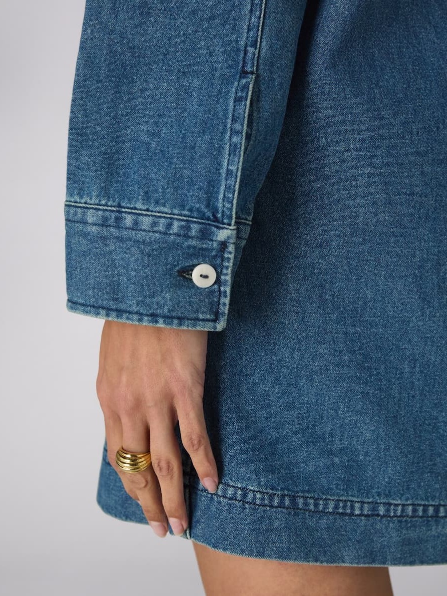 Serge Dress: Denim, Mid Blue