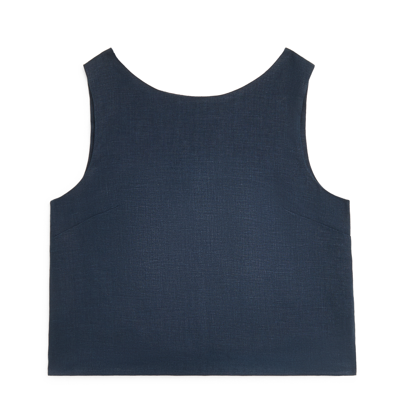 Jackie Top: Linen, Navy Blue
