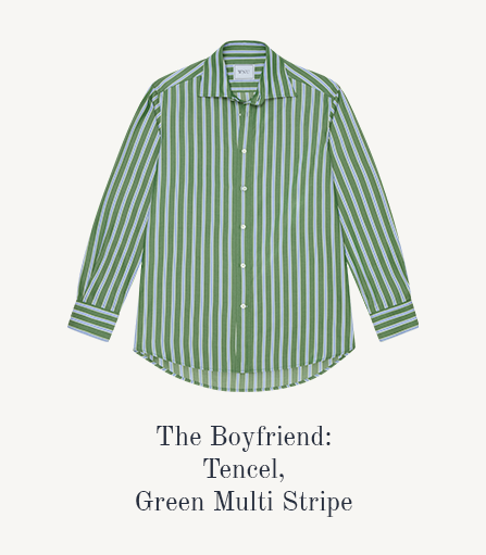 The Boyfriend Tencel Green Multi Stripe 