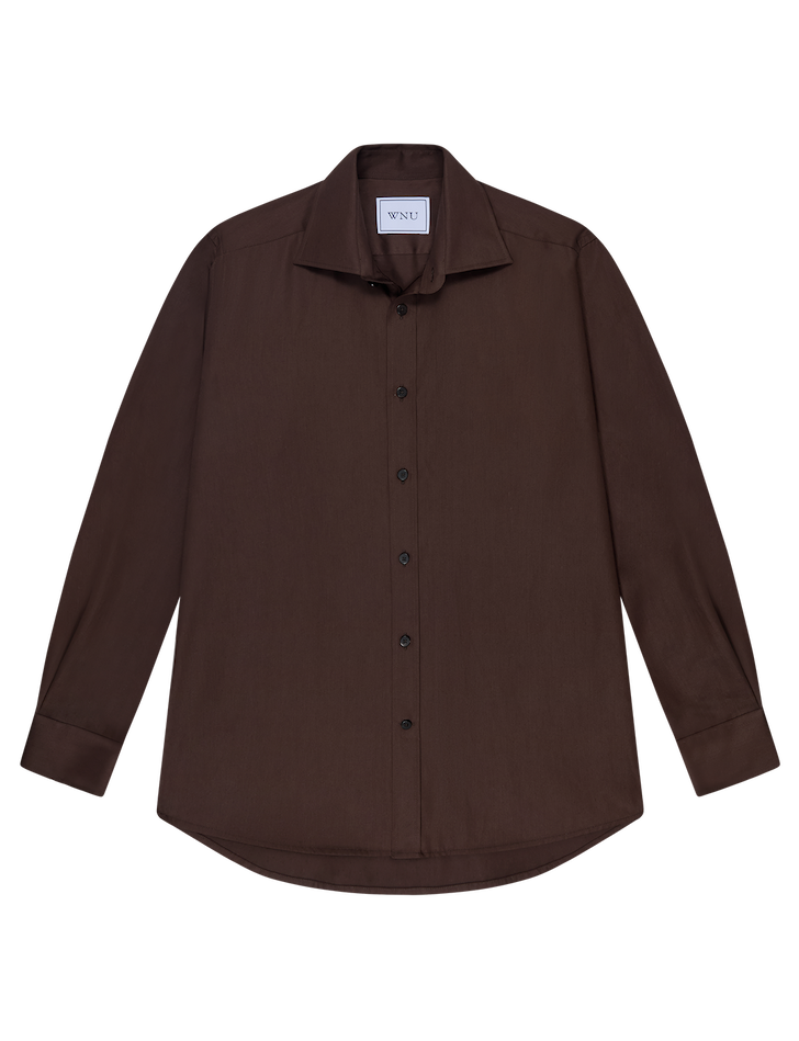The Boyfriend: Fine Poplin, Chocolate in 100% Cotton