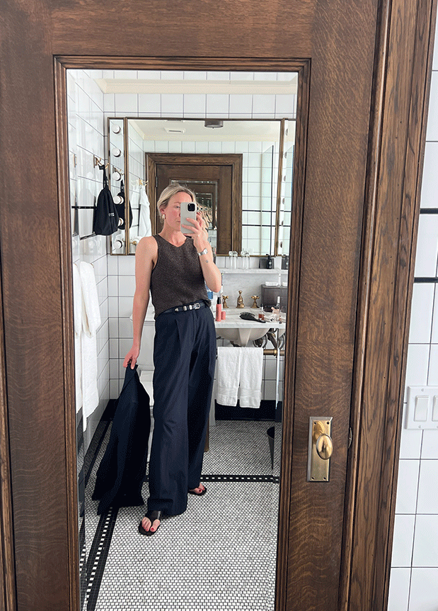 The Rampling Trouser: Seersucker, Navy