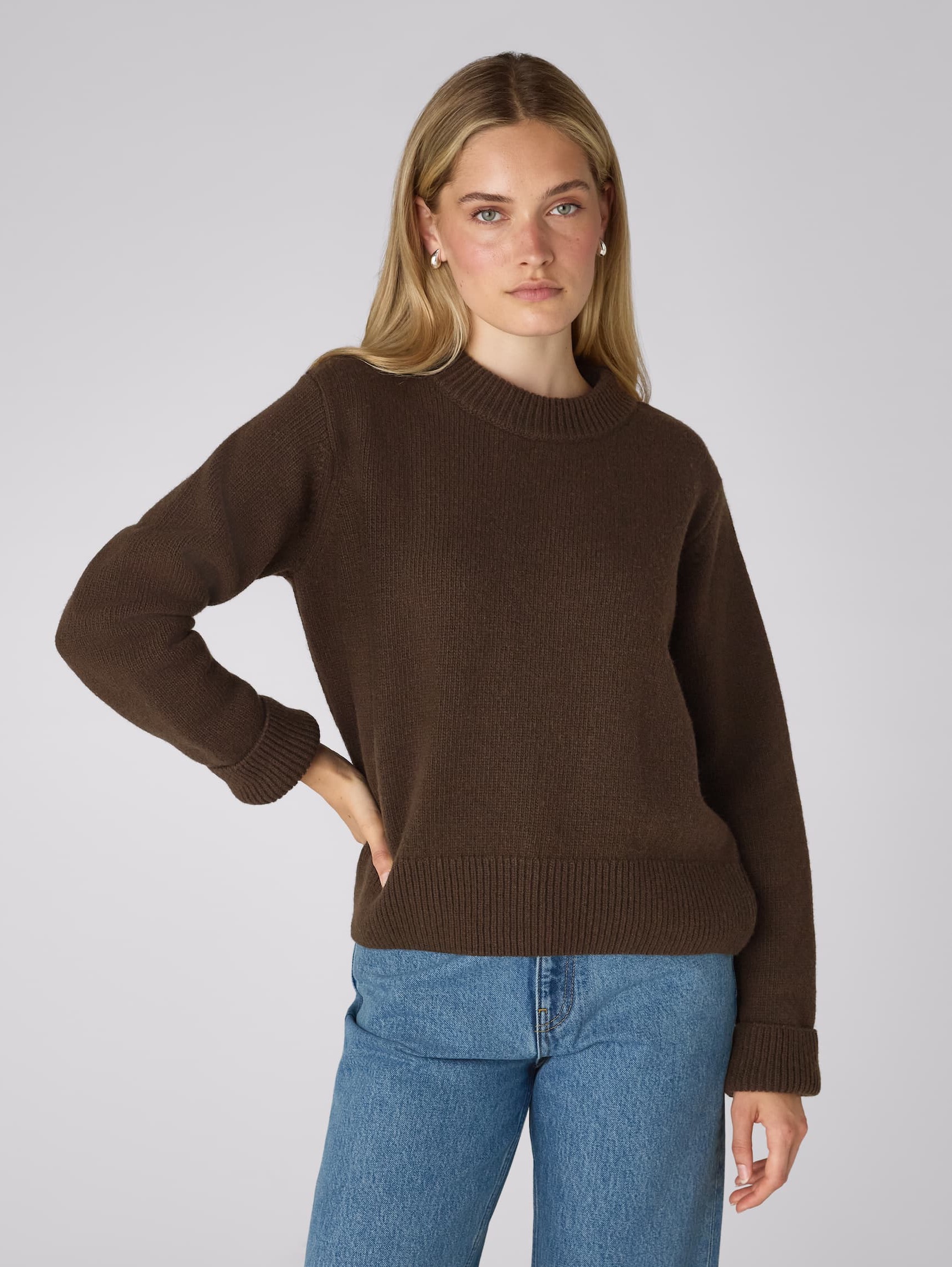 Devon Jumper: Wool, Chocolate