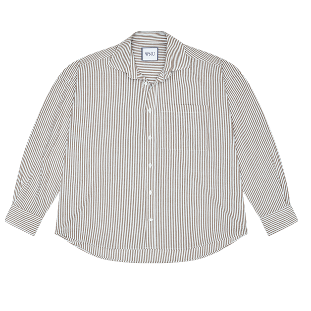 The Weekend: Seersucker, Mocha Stripe in 100% Organic Cotton