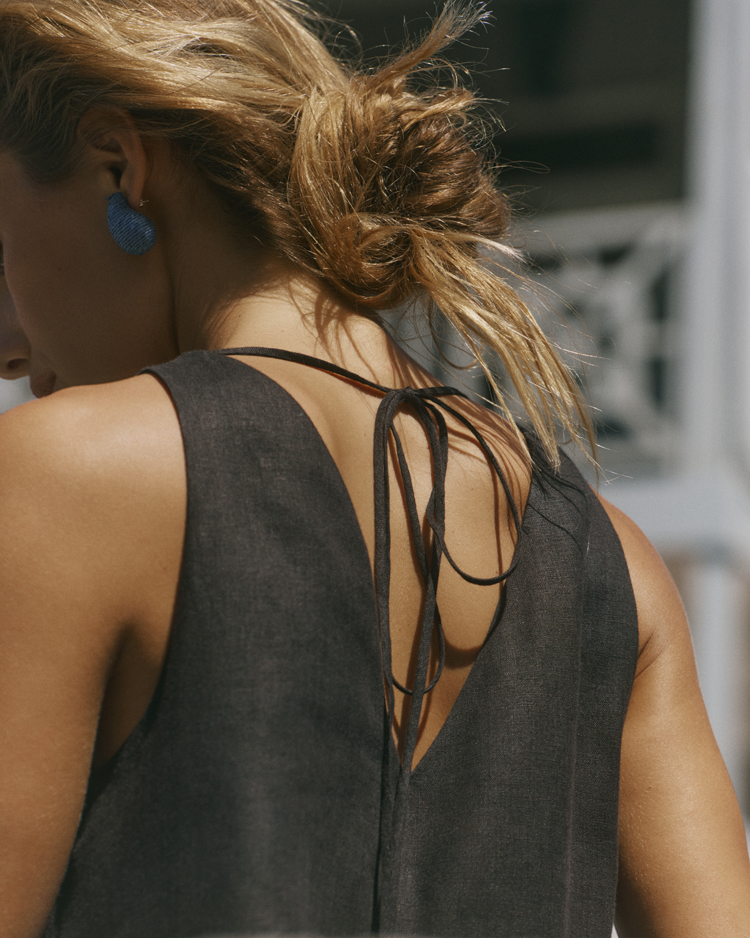Blenheim Dress: Linen, Black