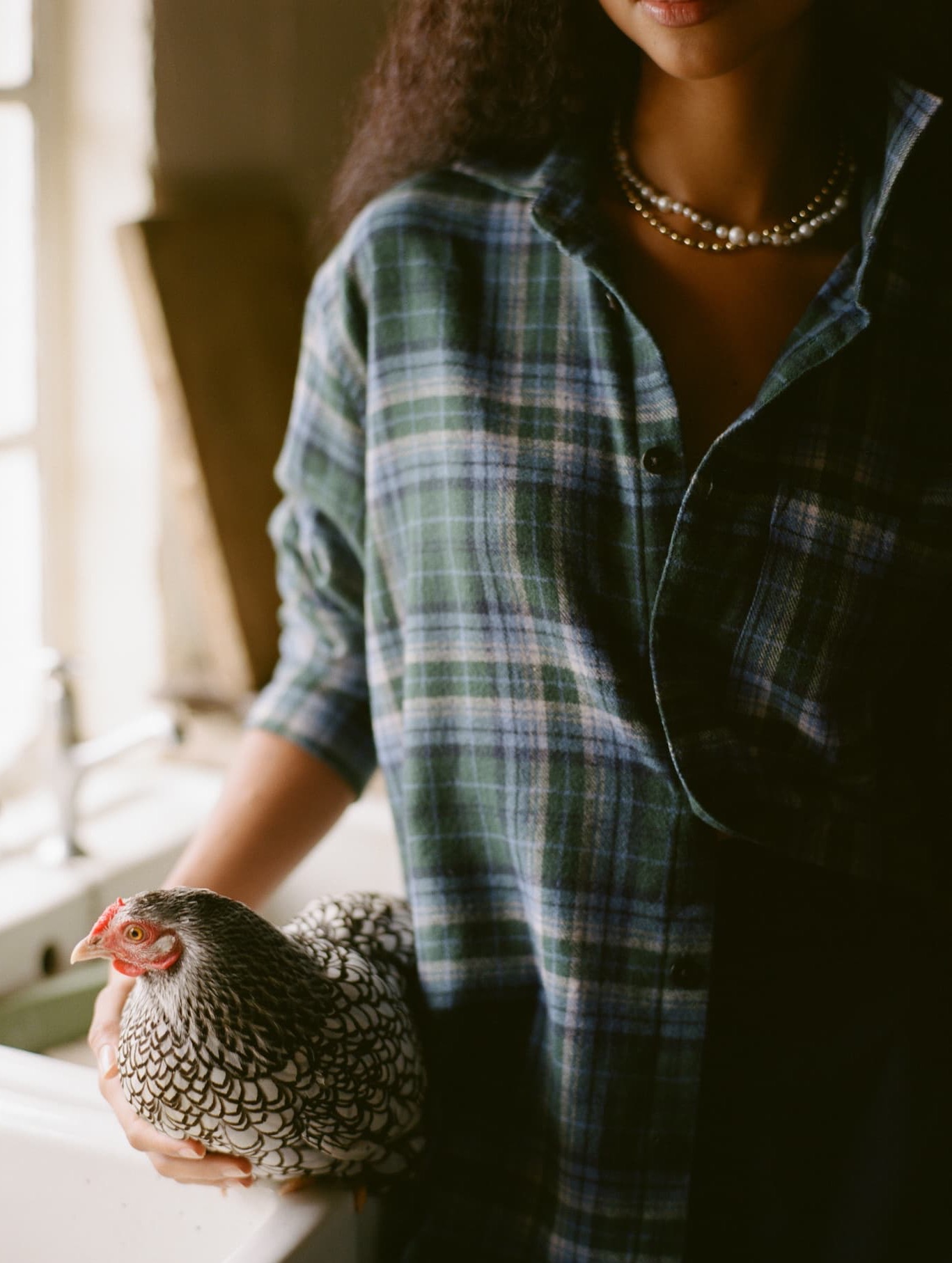 The Oversized: Thick Brushed, Blue and Green Check