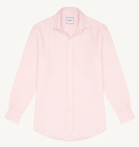 The Boyfriend Linen Grapefruit Pink