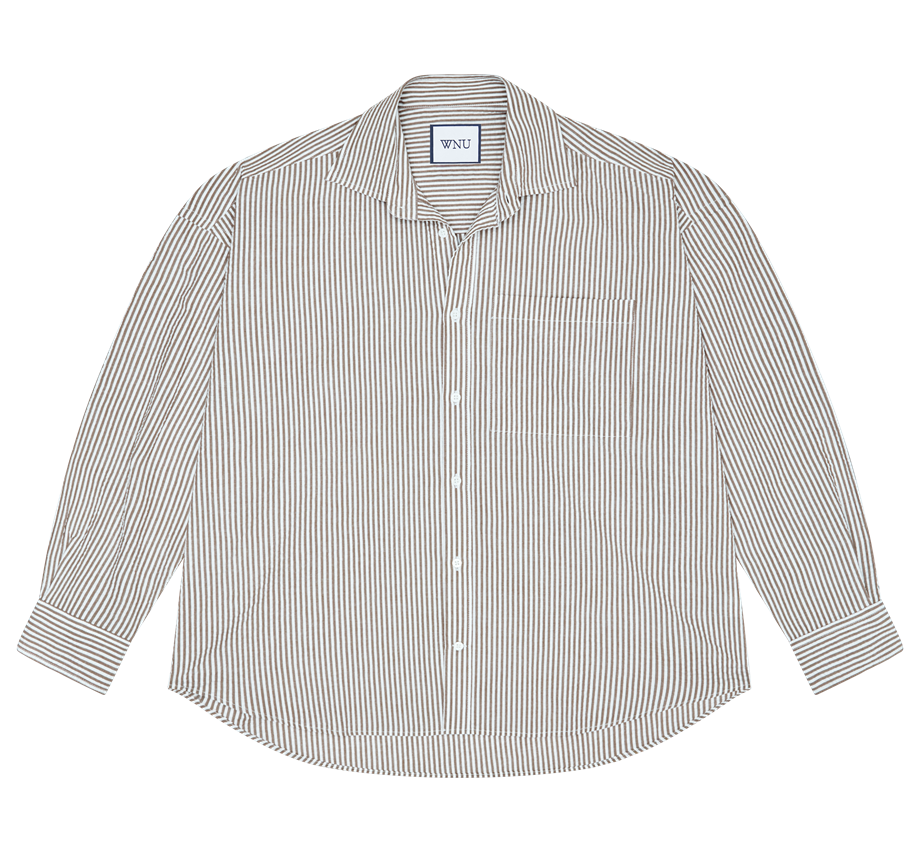The Weekend: Seersucker, Mocha Stripe in 100% Organic Cotton