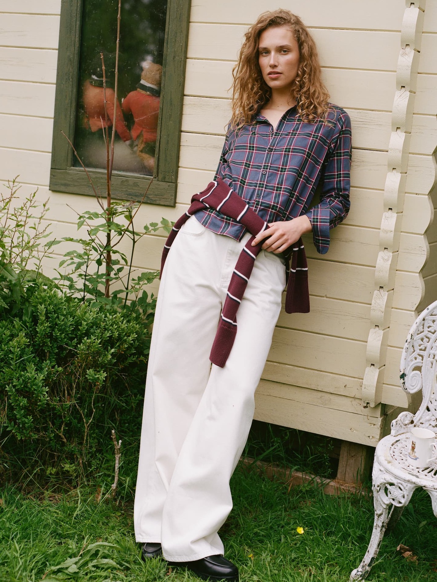 The Classic Shirt: Fine Brushed, Navy, Green and Red Check in 100% Cotton