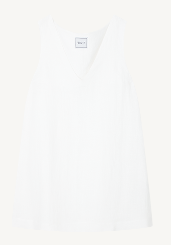 Sloane Dress: Linen, White 