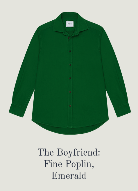The Boyfriend Fine Poplin Emerald Green