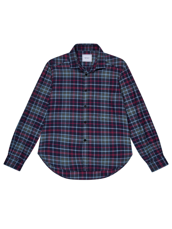 The Classic: Fine Brushed, Blue and Red Plaid 