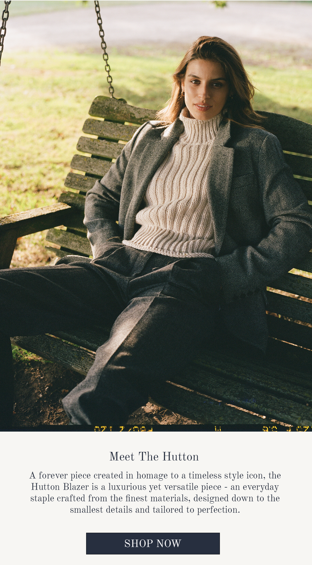 Hutton Blazer Wool Grey Herringbone