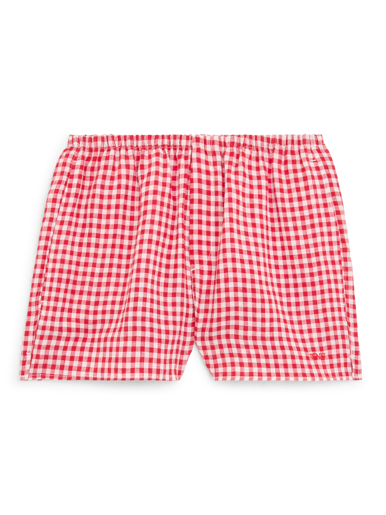 Court Short: Linen, Post Box Red Gingham