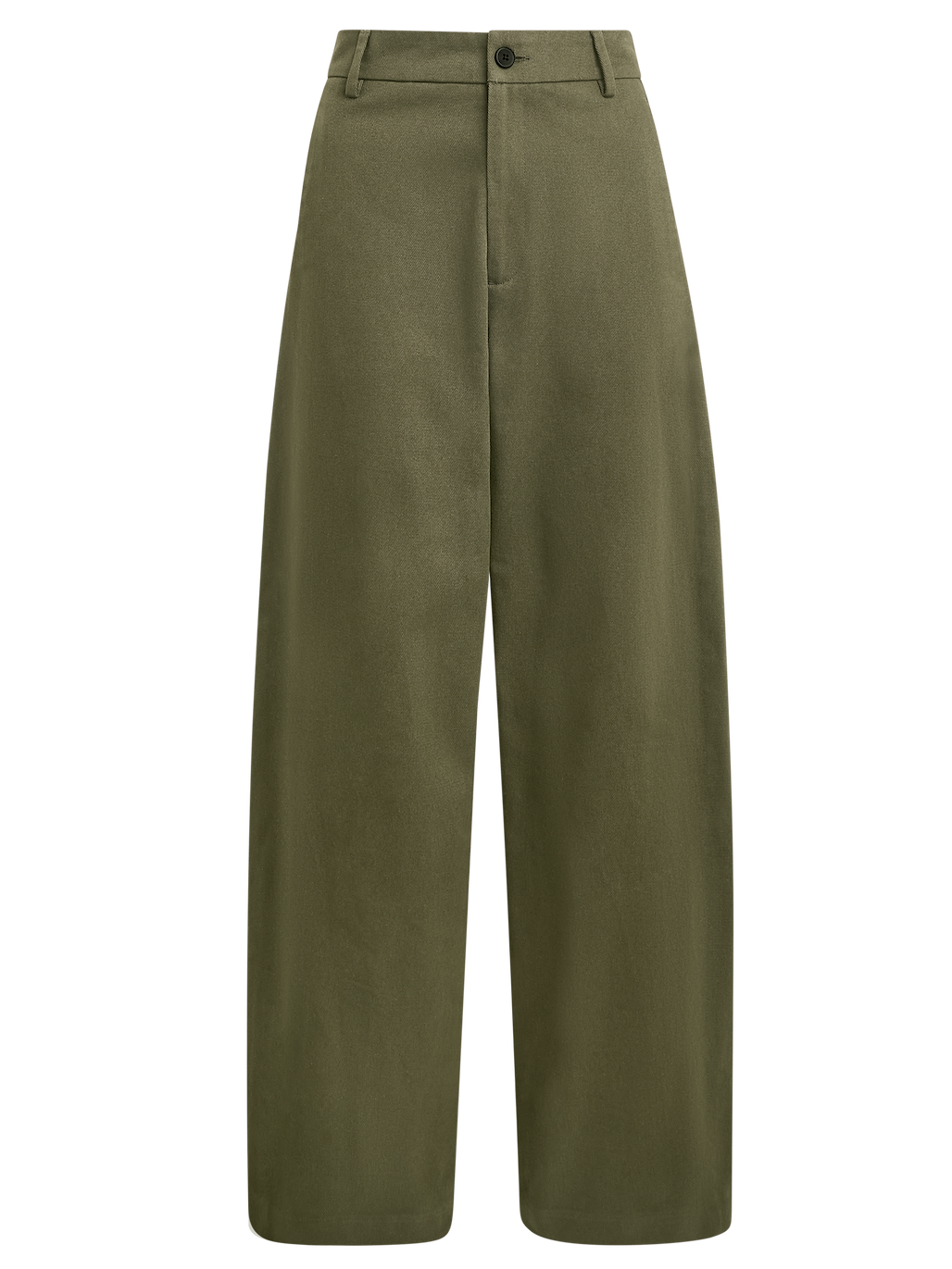 Alba Trouser: Cotton Twill, Khaki