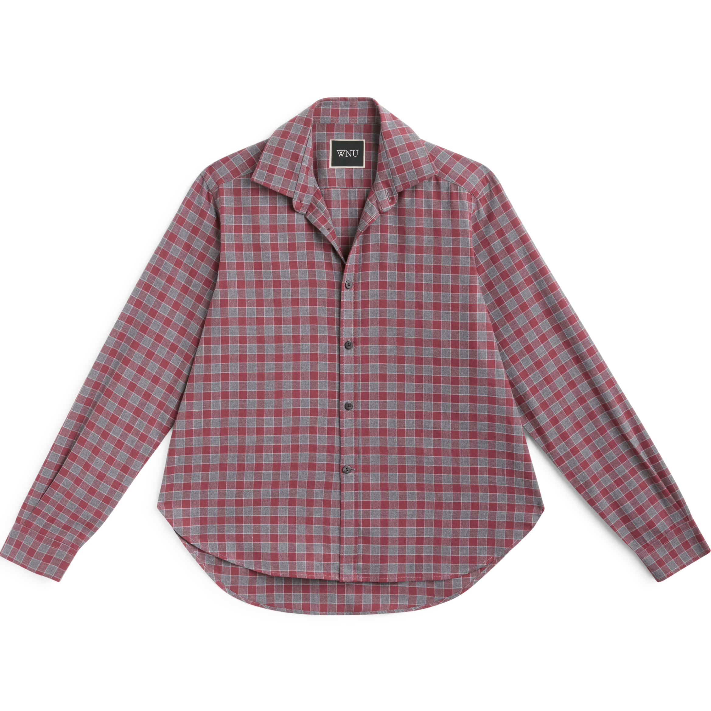 The Classic Shirt: Brushed, Grey and Burgundy Check