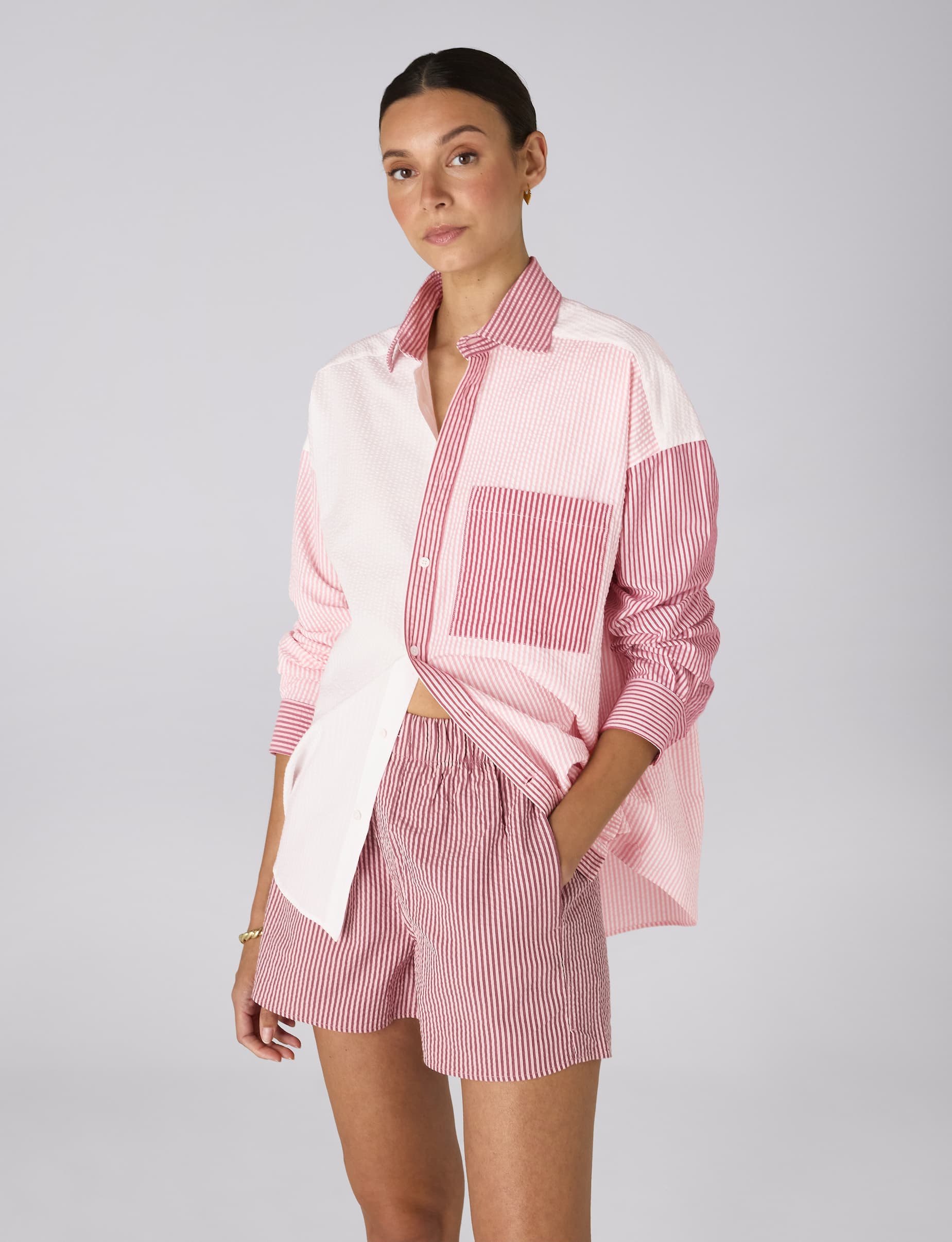The Weekend: Seersucker, Pink Patchwork in 100% Organic Cotton