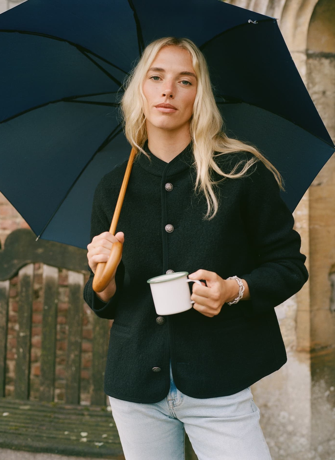 St James Jacket: Boiled Wool, Black