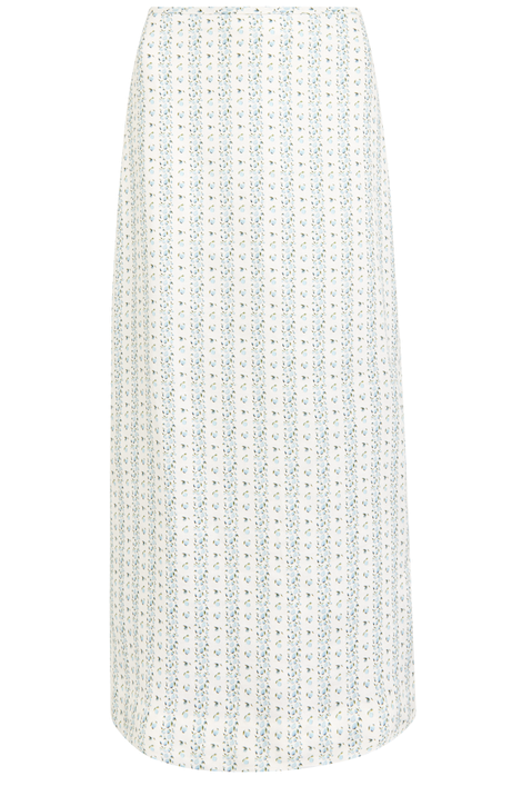 Clara Skirt: Linen, Plum Print