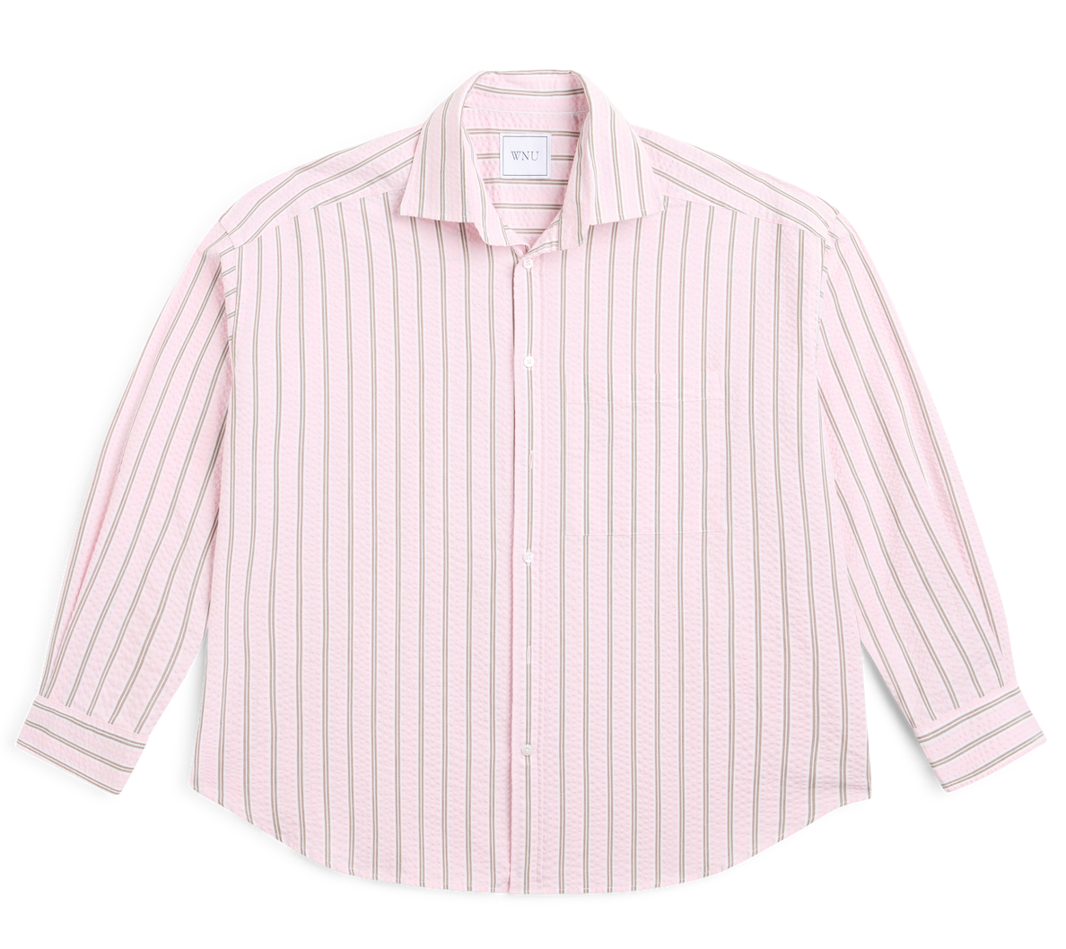 The Weekend: Seersucker, Pale Pink and Mocha Stripe in 100% Organic Cotton