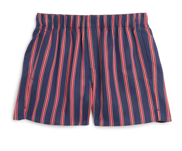 The Boxer: TENCEL™ Lyocell, Navy Blue and Red Stripe