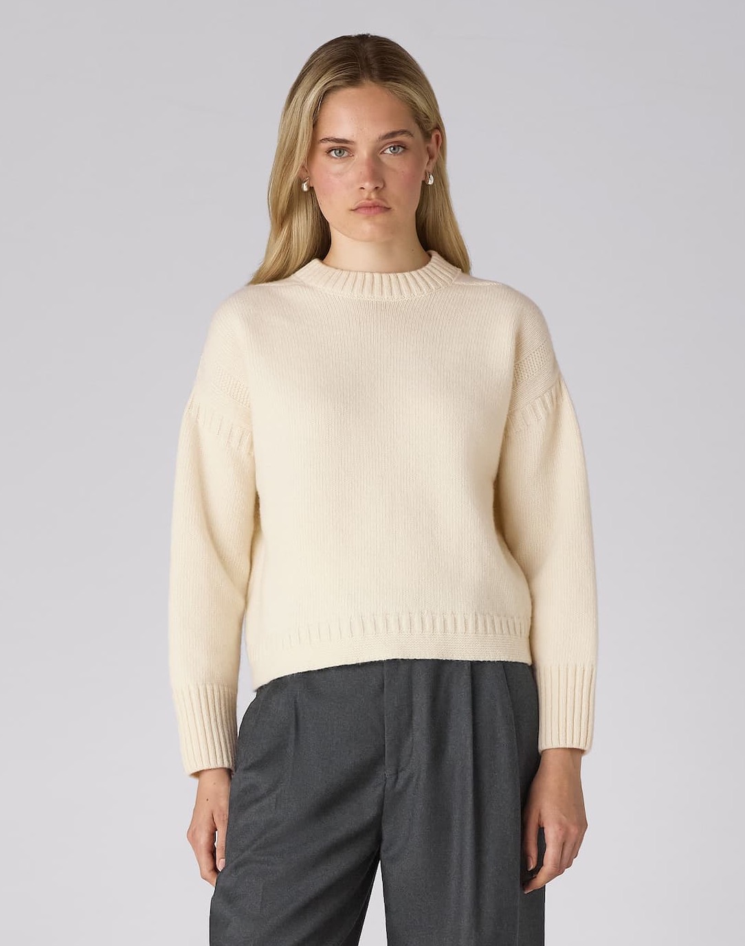 Mini Guernsey Jumper: Wool, Ivory