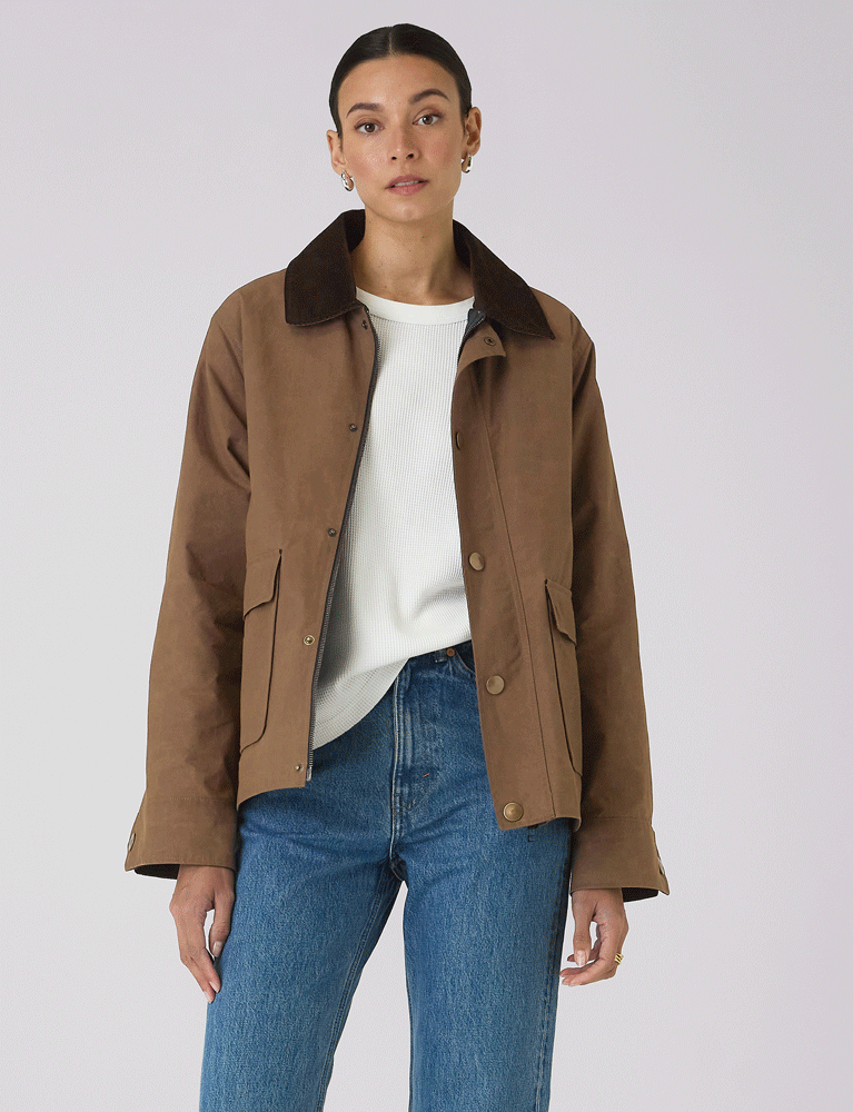 Kent Jacket: Wax Cotton, Chocolate