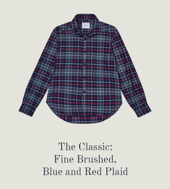 The Classic Fine Brushed Blue and Red Plaid 
