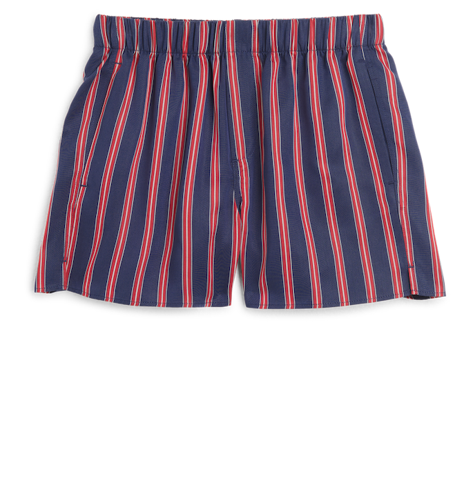 The Boxer: TENCEL™ Lyocell, Navy Blue and Red Stripe