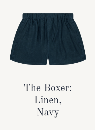 The Boxer: Linen, Navy