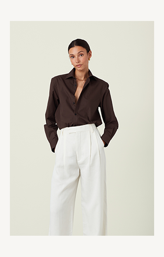 Boyfriend Fine Poplin Chocolate 