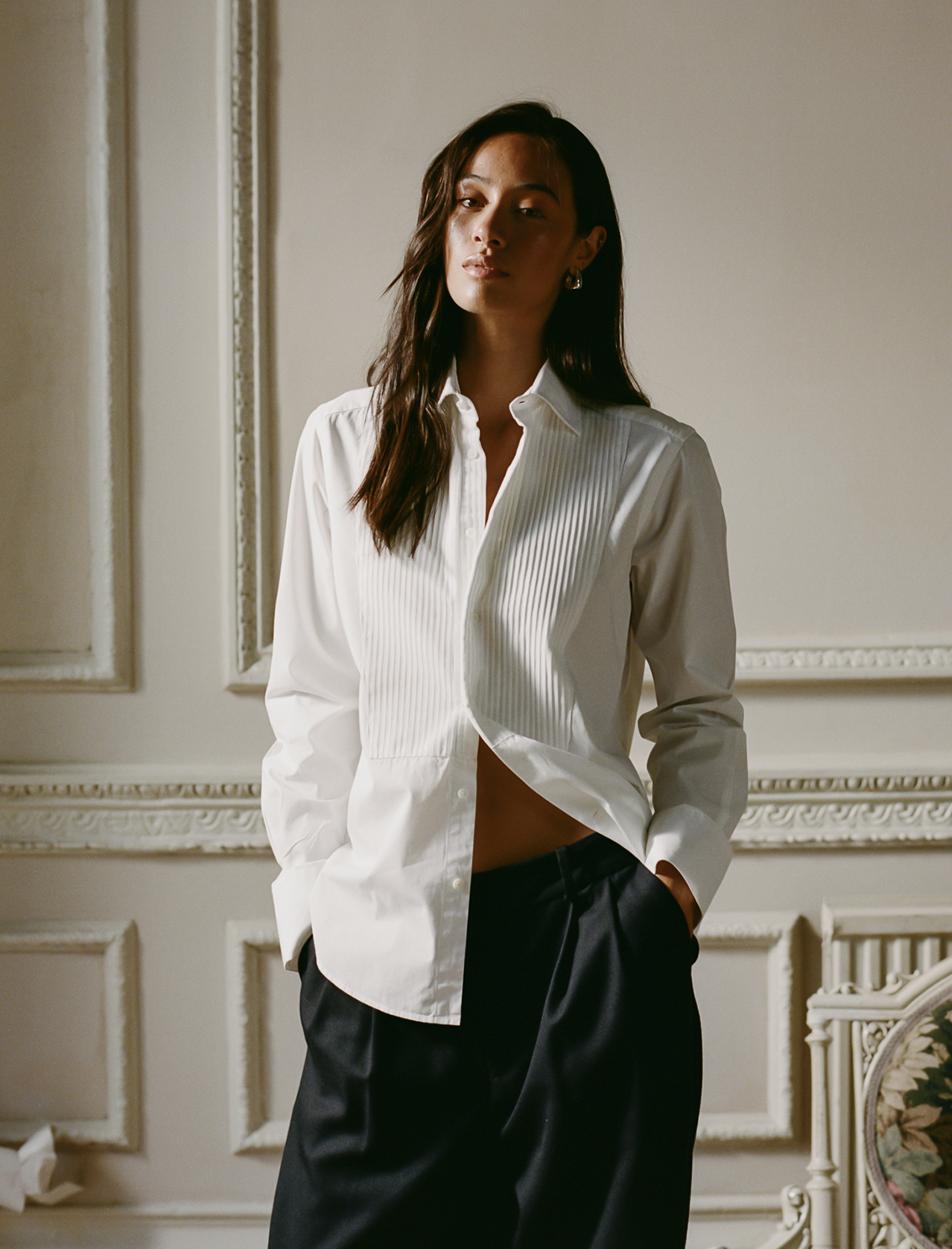 Dress Shirt: Poplin, White