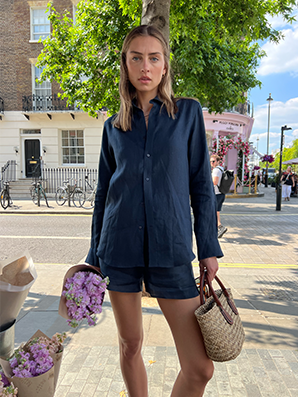 The Boyfriend: Linen, Navy