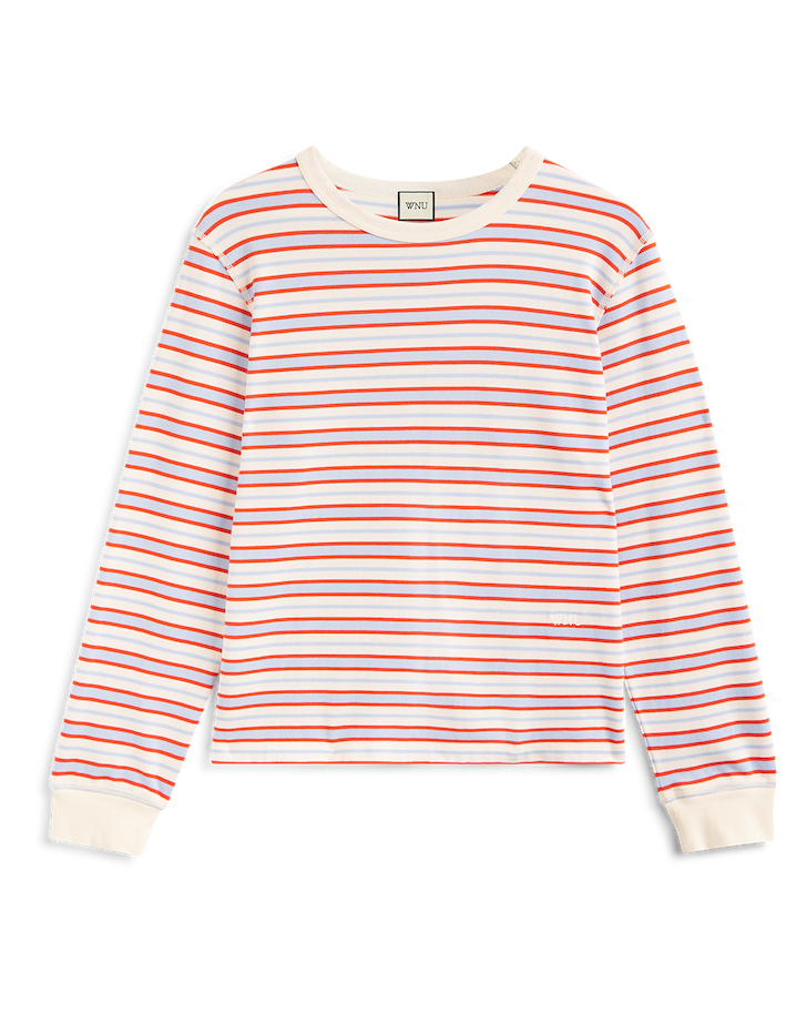 Bessette Top: Jersey, Sienna and Sky Blue Stripe