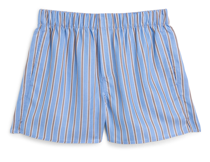 The Boxer: TENCEL™ Lyocell, Cornflower and Mocha Stripe