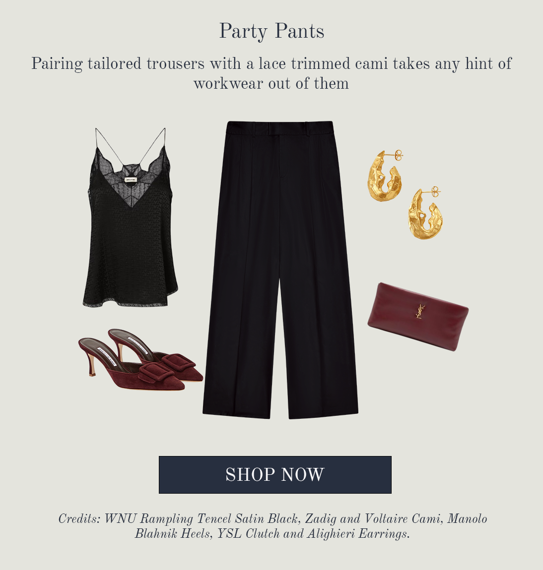 Rampling Trouser Tencel Satin Black