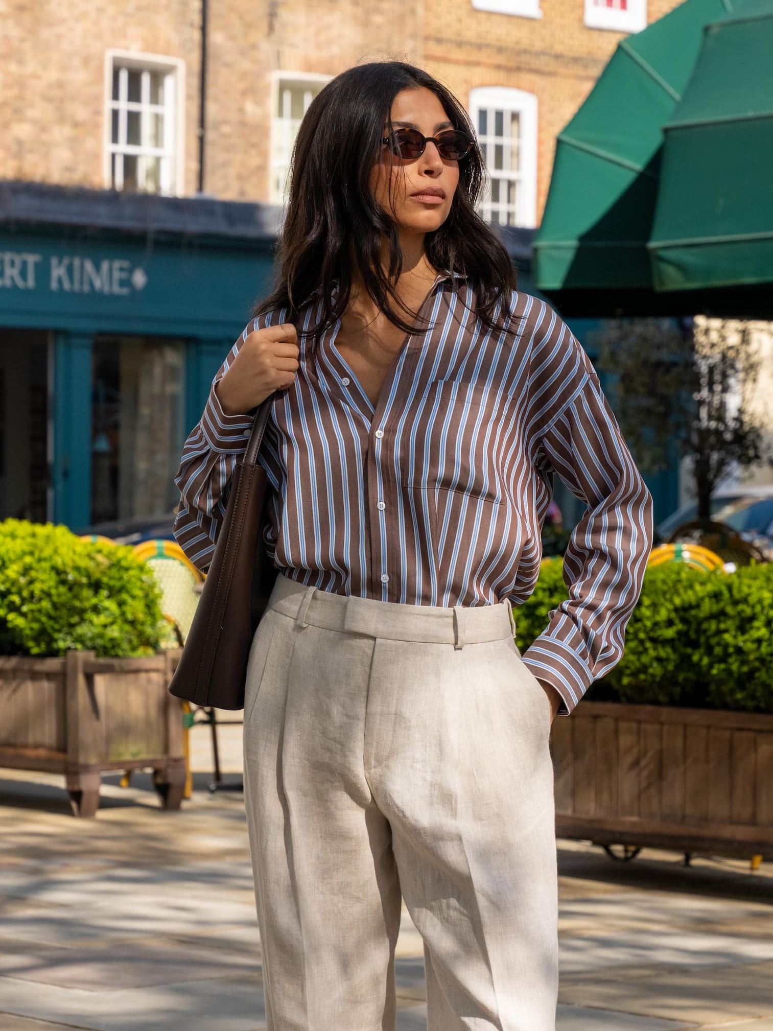 The Weekend: 100% TENCEL™ Lyocell, Mocha Multi-Stripe
