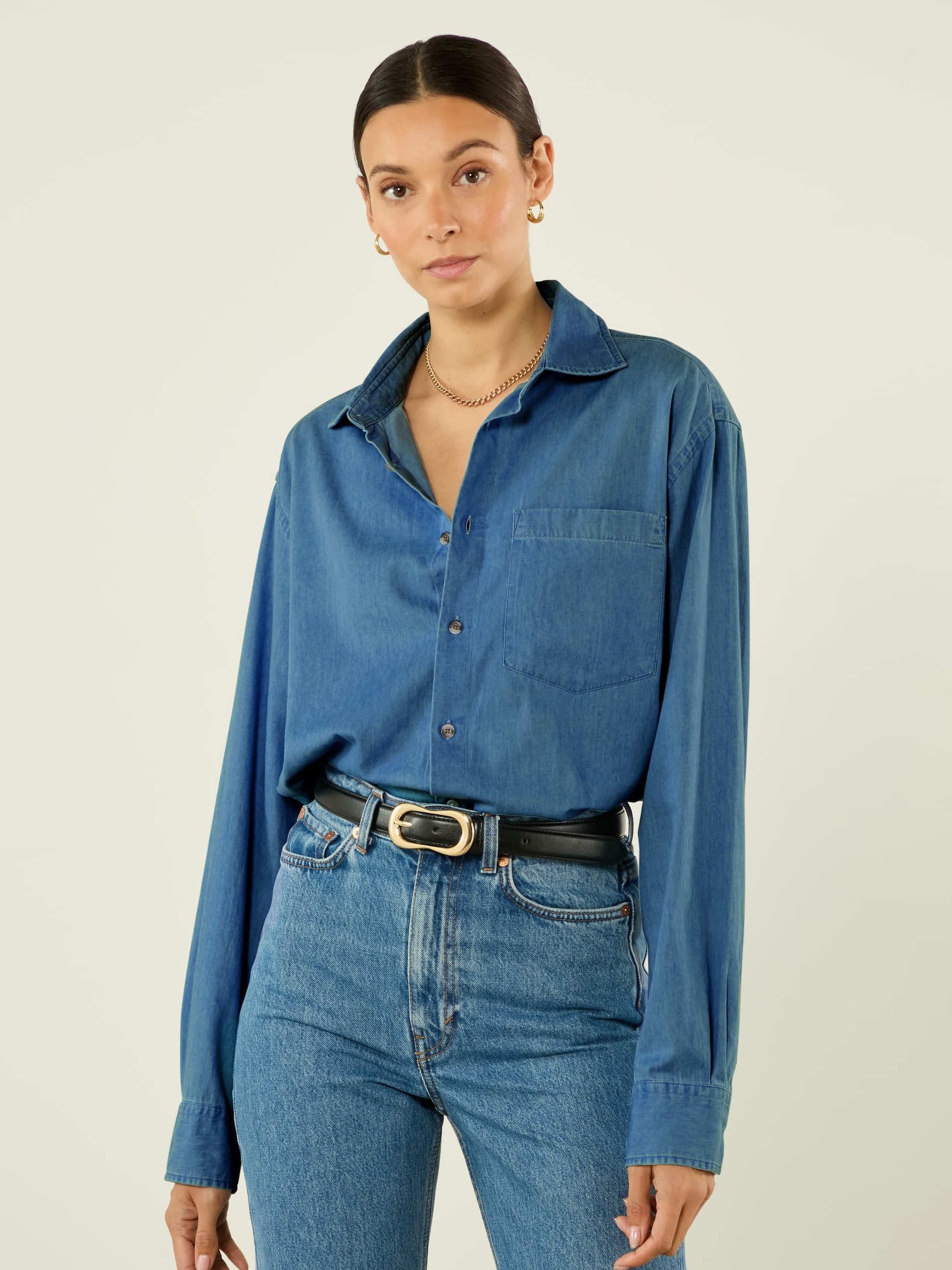 The Oversized: Chambray, Blue