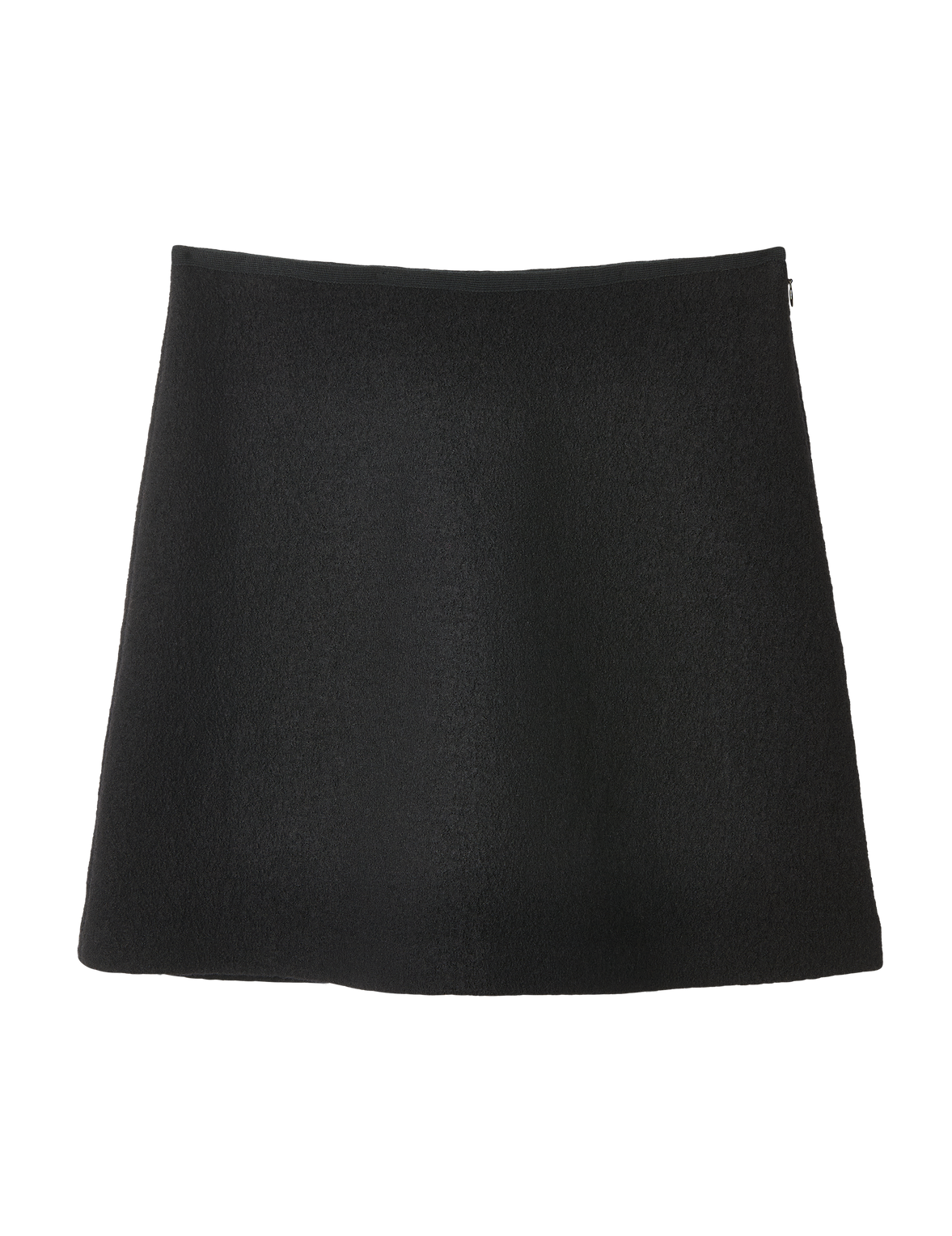 Romy Mini Skirt: Boiled Wool, Black