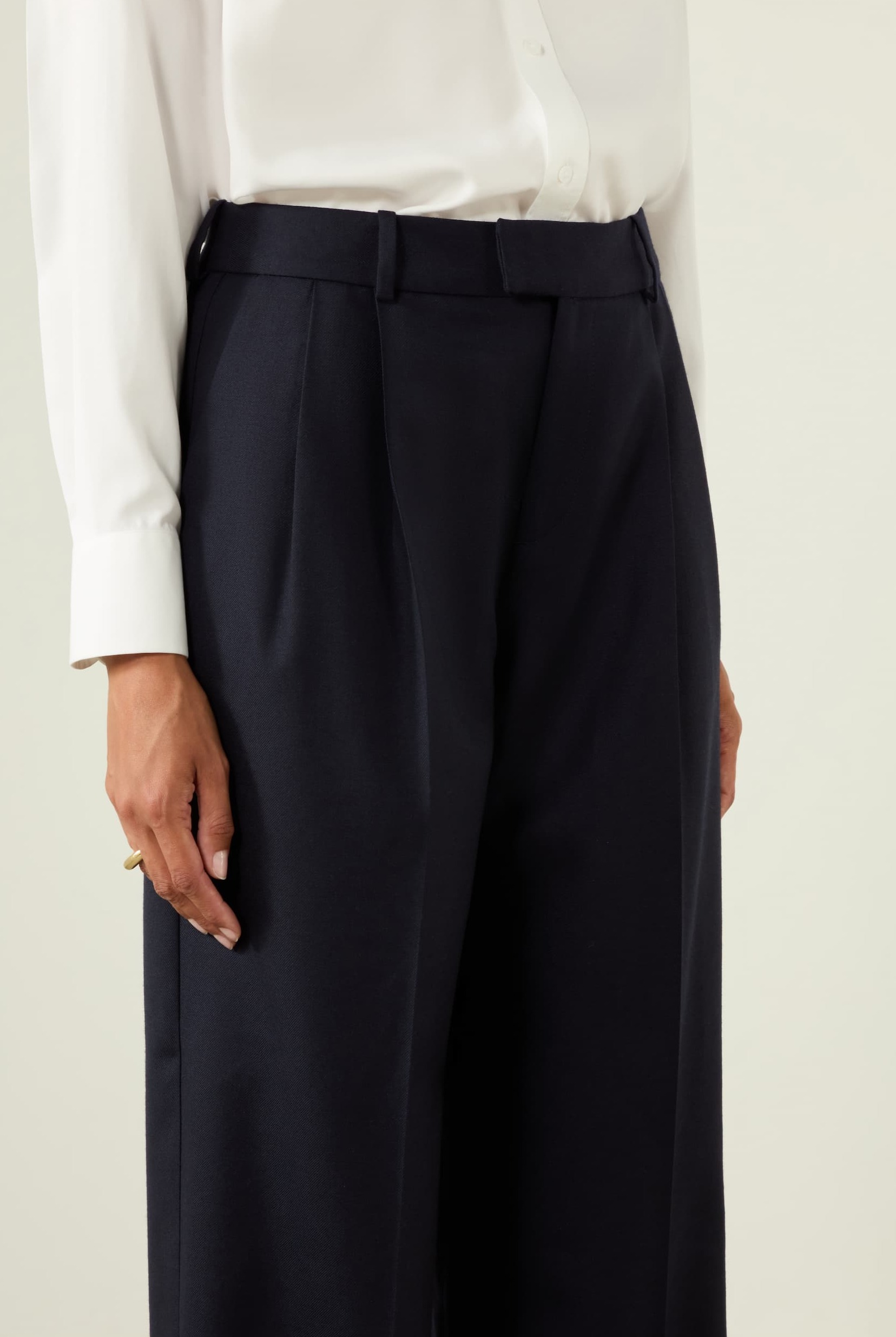 The Rampling Trouser: Wool, Navy Blue