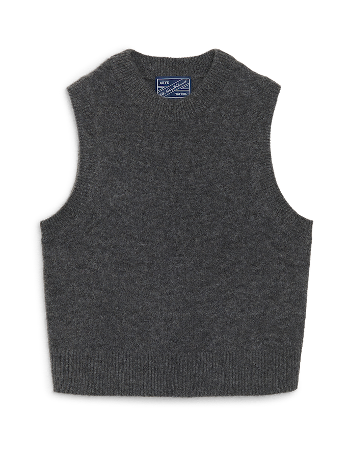 Skye Vest: Yak Wool, Dark Grey Melange