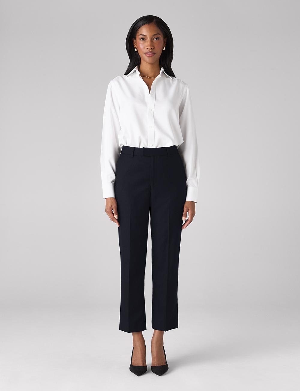 Regent Cigarette Trouser: Wool, Navy