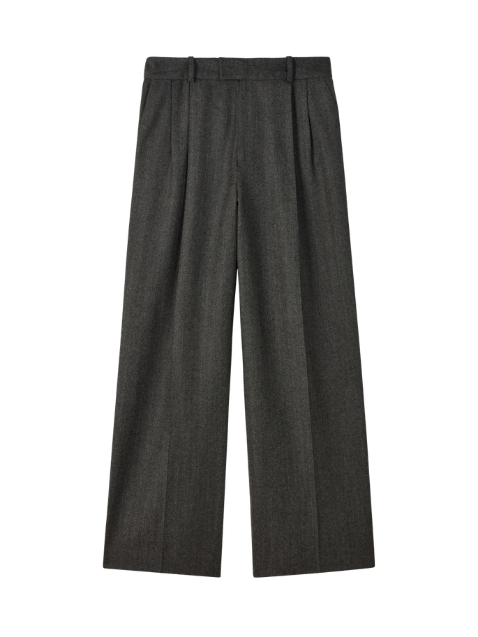 Rampling Trouser: Wool, Grey Herringbone