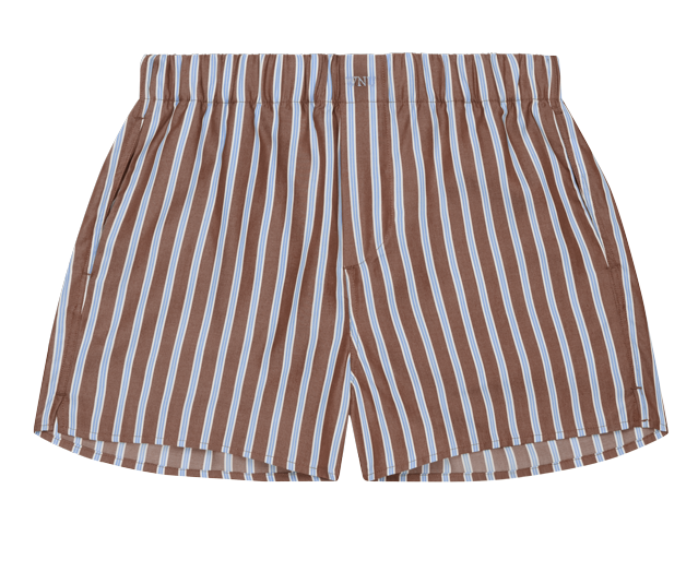 The Boxer: 100% TENCEL™ Lyocell, Mocha Multi-Stripe